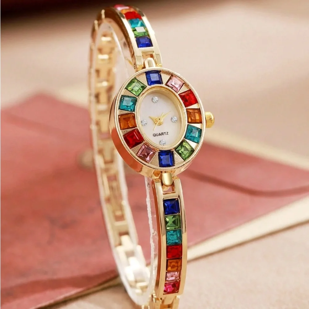 🆕 Gemstone Quartz Bracelet Watch